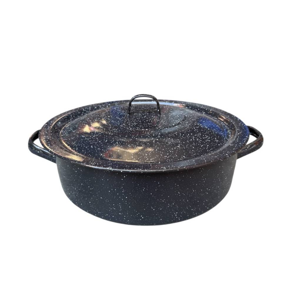 Cratita 10 litri emailata cu capac, 36 cm Cratita 10 litri emailata cu capac, 36 cm