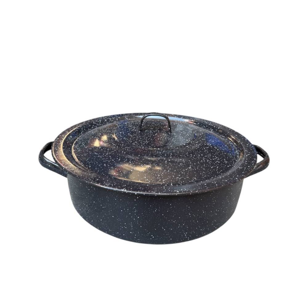 Cratita 8 L emailata cu capac, 34 cm (neagra) Cratita 8 L emailata cu capac, 34 cm (neagra)