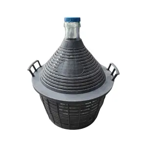 Damigeana sticla 20l (litri) cos protectie cu capac