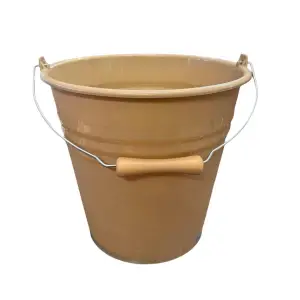 Galeata plastic (uz casnic) 10 litri, maner metal, bej