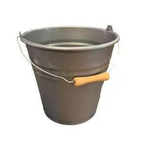 Galeata plastic rezistenta 10 litri (uz casnic), maner metal, gri