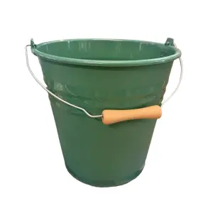 Galeata plastic 10 litri (uz casnic), maner metal, vernil