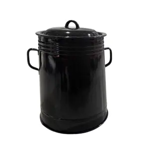 Garnita 10 litri emailata neagra (untura)