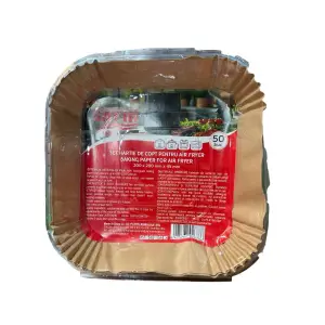Hartie de copt (airfryer) patrata, 20 cm, set 50 bucati