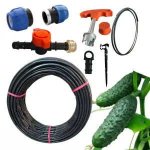 Kit irigare prin picurare, castraveti (furtun) 30cm/100m, 10 randuri x 10 m