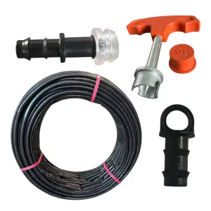 Sistem irigare prin picurare (tub) 100cm/100m, 21piese + 10 start conectori