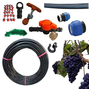 Kit irigare prin picurare, tub orb, 50 plante vita de vie