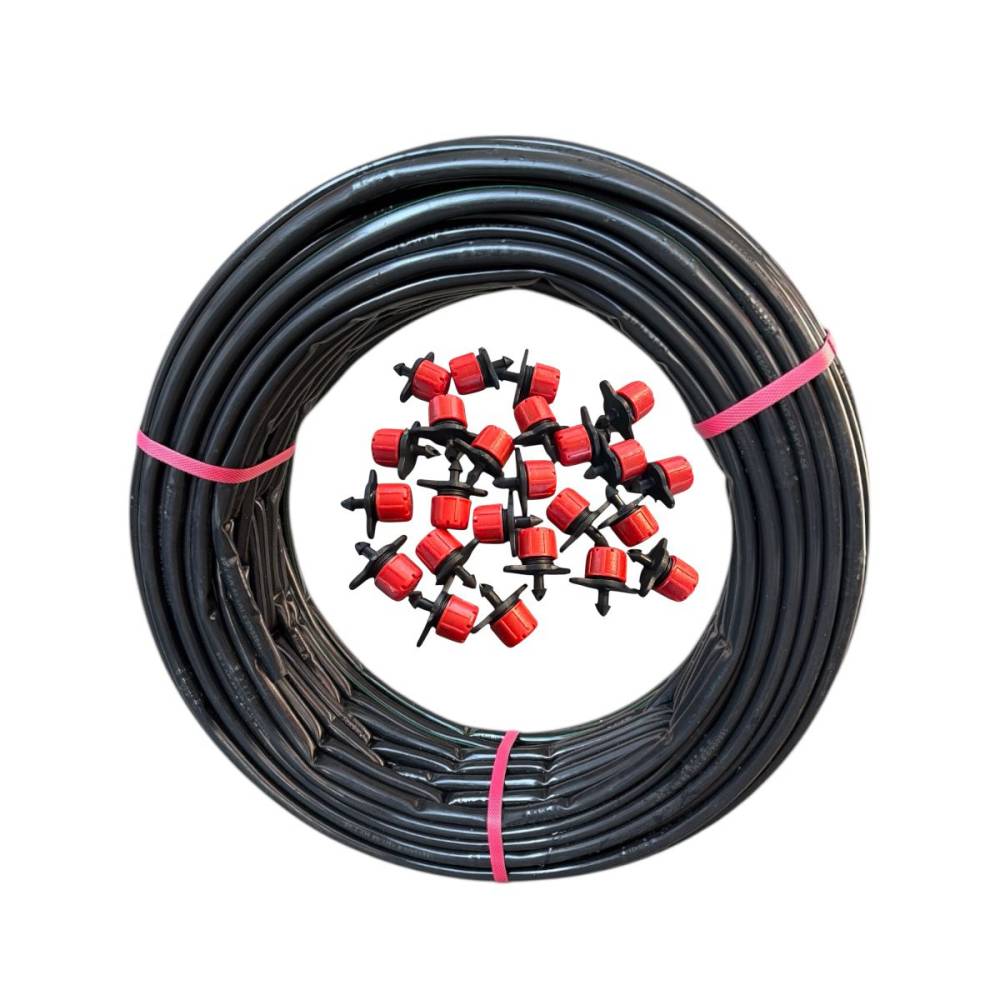 Furtun picurare orb (tub) 100m lungime si 100 duze irigare Furtun picurare orb (tub) 100m lungime si 100 duze irigare