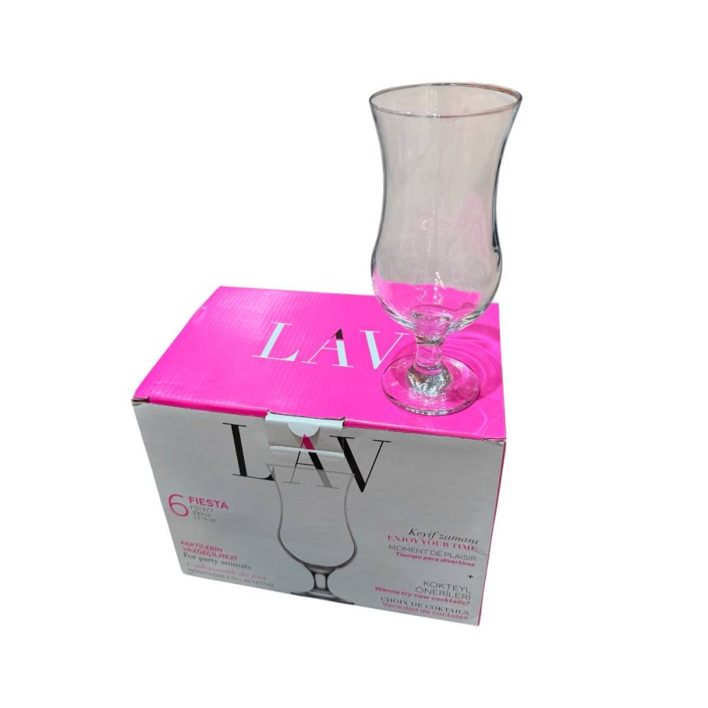 Pahare frappe din sticla, 390 ml, cu picior, 6 bucati Pahare frappe din sticla, 390 ml, cu picior, 6 bucati