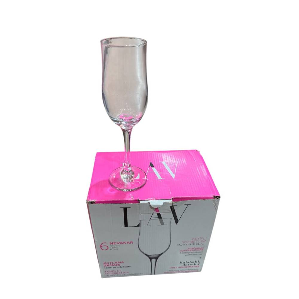Pahare cu picior pentru sampanie, 195 ml, 6 bucati Pahare cu picior pentru sampanie, 195 ml, 6 bucati