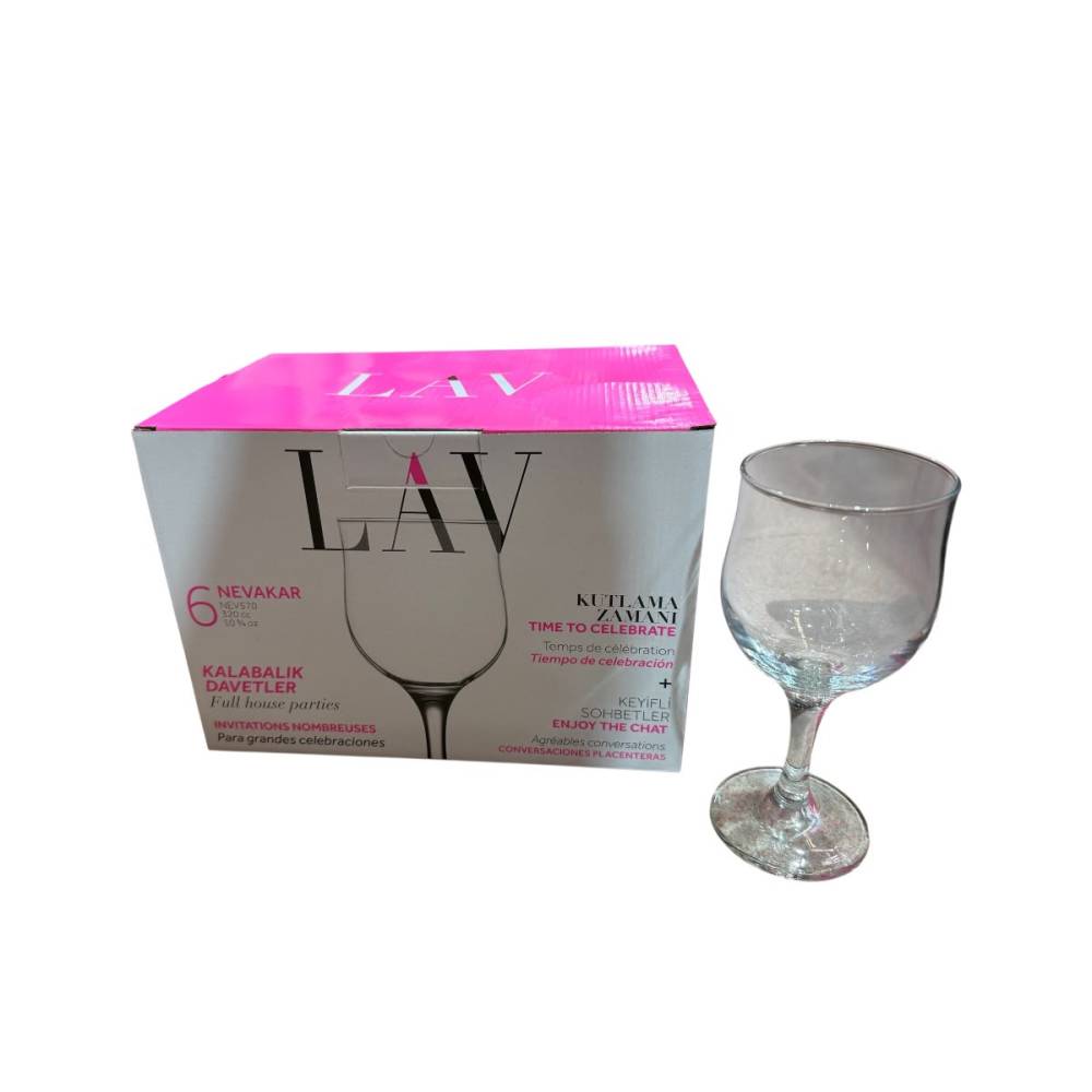 Pahare pentru vin 320 ml, cu picior, din sticla, 6 bucati Pahare pentru vin 320 ml, cu picior, din sticla, 6 bucati