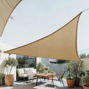 Plasa protectie solara, umbrire terasa 3.6 m, bej (parasolar triunghi)