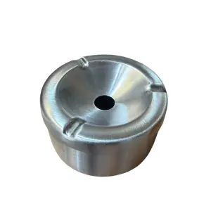 Scrumiera inox de masa, 10 cm, capac decupat