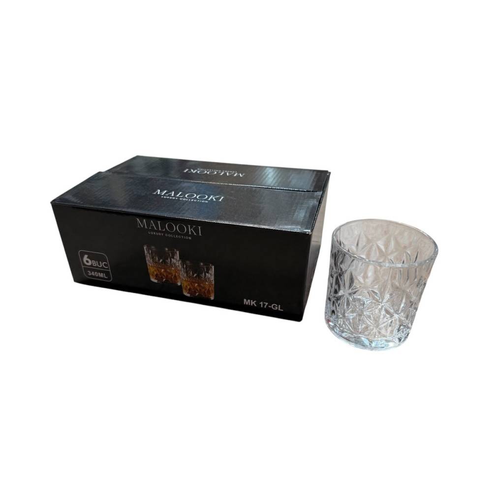 Set 6 pahare whisky, 340 ml, sticla cristal, 6 bucati Set 6 pahare whisky, 340 ml, sticla cristal, 6 bucati