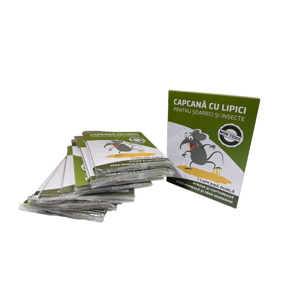 Set 10 x Capcana soareci si insecte cu lipici pe carton Set 10 x Capcana soareci si insecte cu lipici pe carton