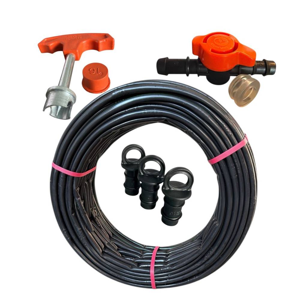 Kit irigare prin picurare (tub) 50cm/100m, 31 accesorii Kit irigare prin picurare (tub) 50cm/100m, 31 accesorii