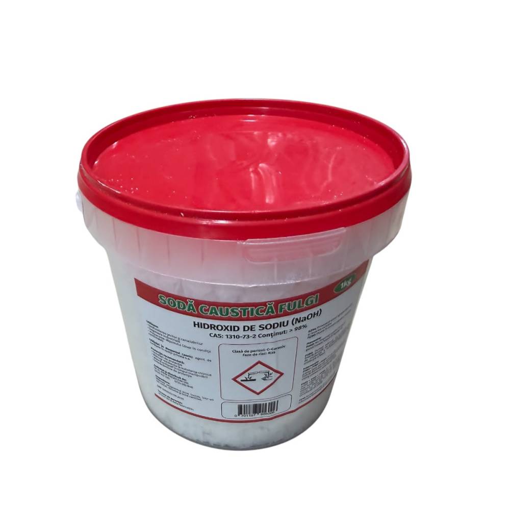 Soda caustica fulgi, 1 kg concentratie 98% Soda caustica fulgi, 1 kg concentratie 98%