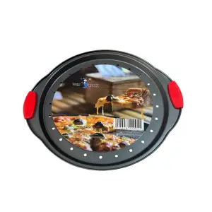 Tava pizza 33x2.2 cm, perforata, cu manere
