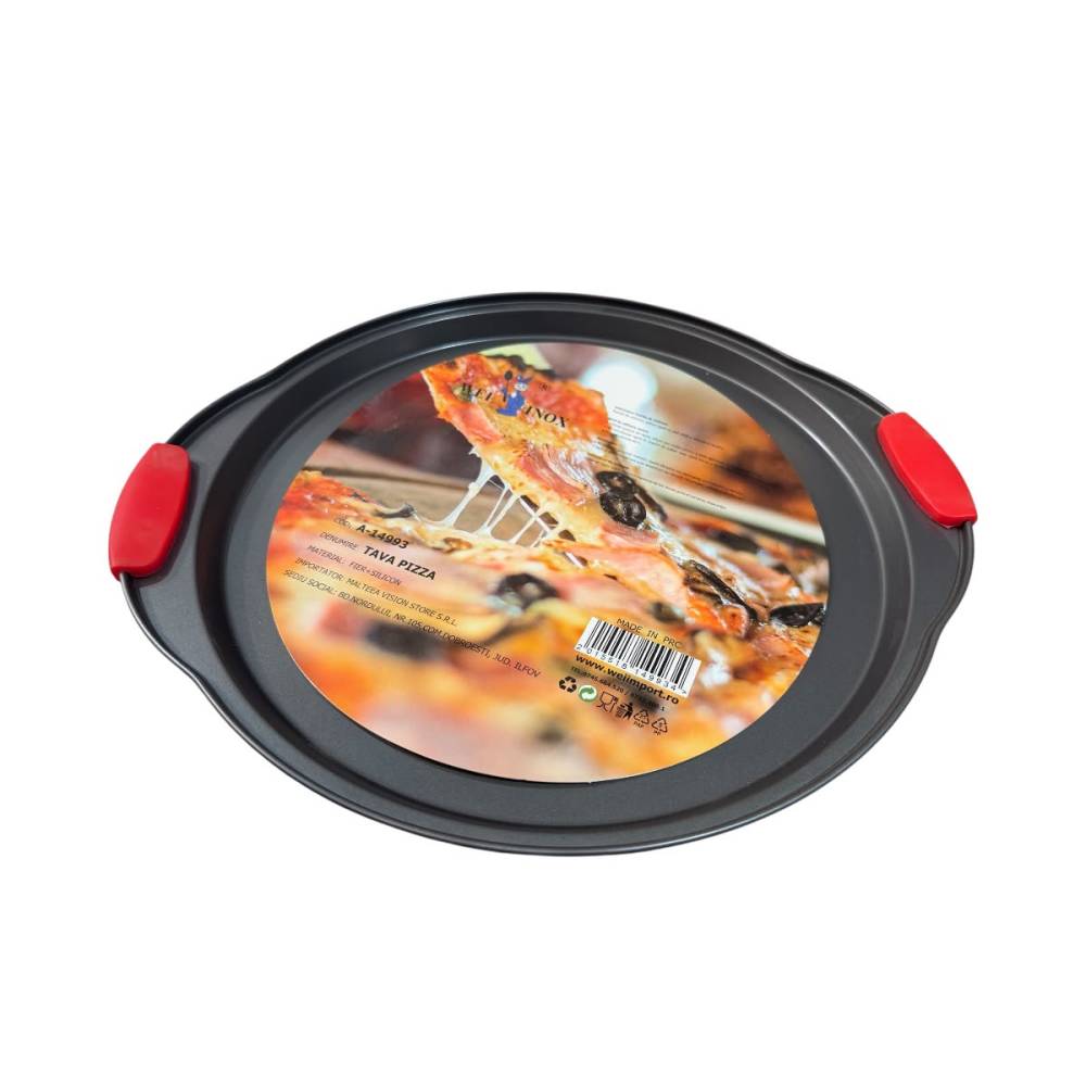 Tava pizza rotunda 33x2.2cm cu manere Tava pizza rotunda 33x2.2cm cu manere