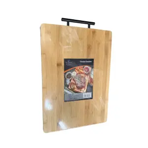 Tocator horeca din bambus gros 45x32cm, cu maner