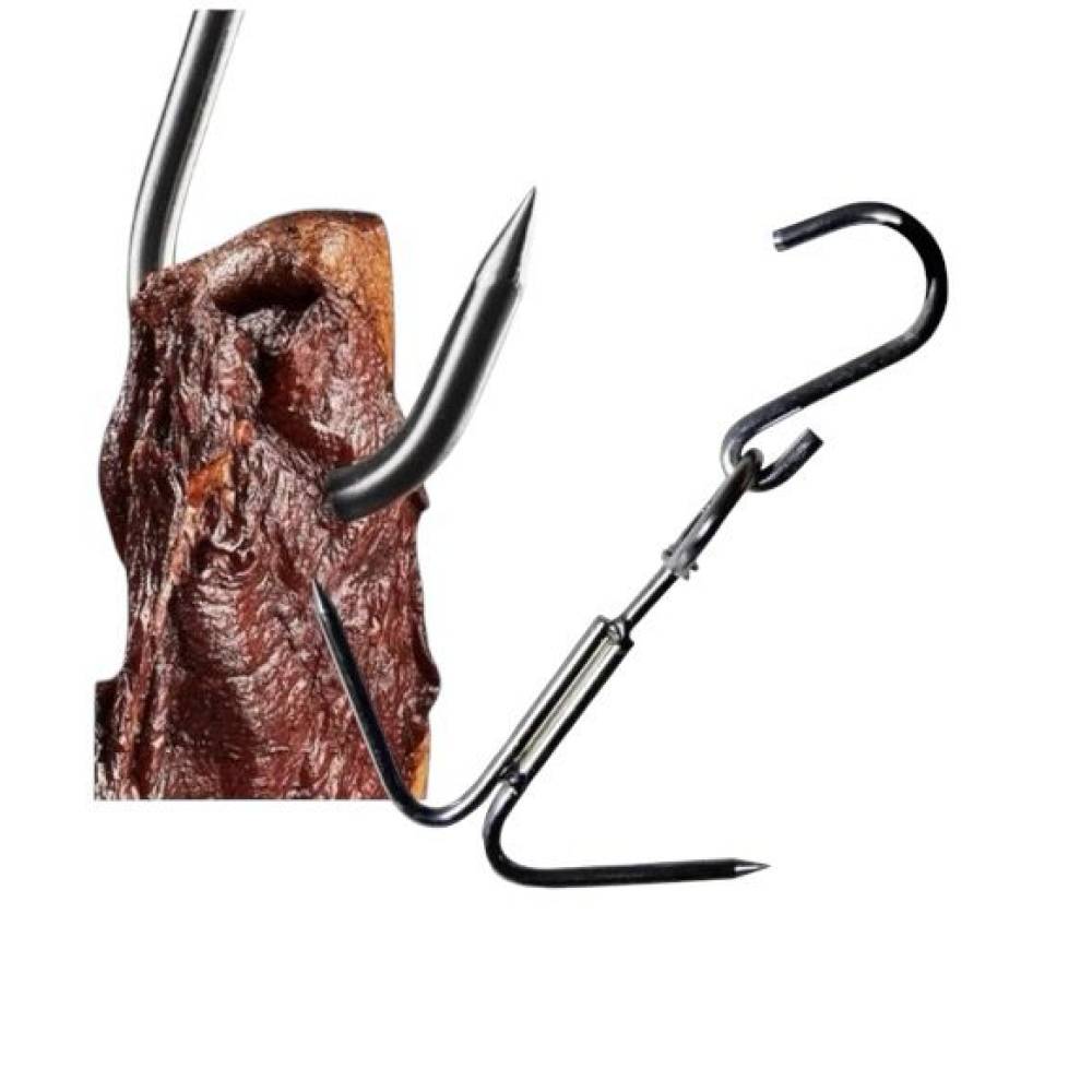 Carlig macelarie dublu de agatat carne din otel 21 cm, 10buc/set Carlig macelarie dublu de agatat carne din otel 21 cm, 10buc/set