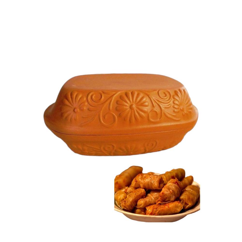 Oala din Lut cu capac pentru sarmale 3 L, 30x21x13cm Oala din Lut cu capac pentru sarmale 3 L, 30x21x13cm