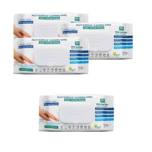 Set 3 pachete servetele umede multisuprafete cu Bicarbonat si otet + 1 gratis Set 3 pachete servetele umede multisuprafete cu Bicarbonat si otet + 1 gratis