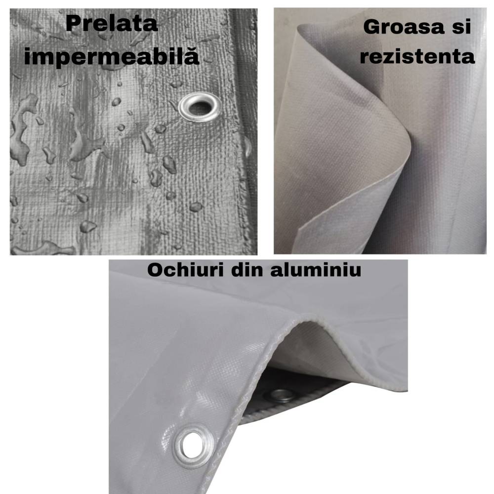 Prelata impermeabila cu inele prindere 2x12m, 175g/mp Prelata impermeabila cu inele prindere 2x12m, 175g/mp