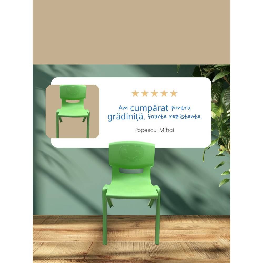 Scaun copil (plastic) gradinita, verde Scaun copil (plastic) gradinita, verde