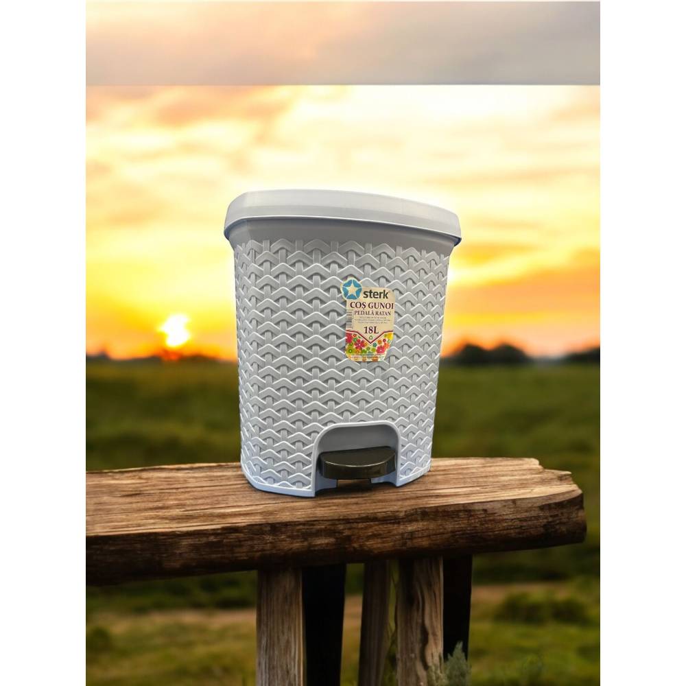 Cos de gunoi cu pedala 18 L, Gri deschis Cos de gunoi cu pedala 18 L, Gri deschis