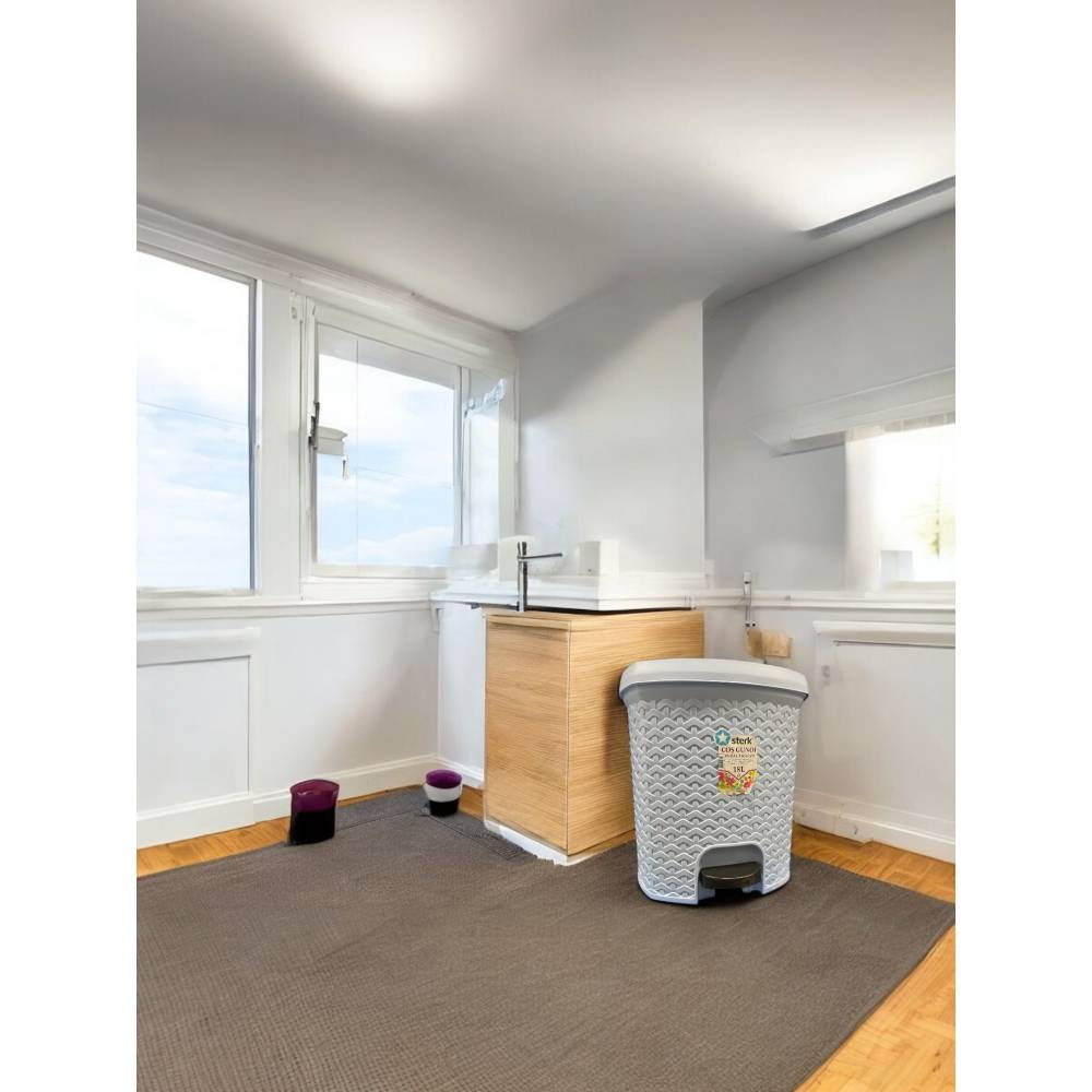 Cos de gunoi cu pedala 18 L, Gri deschis Cos de gunoi cu pedala 18 L, Gri deschis