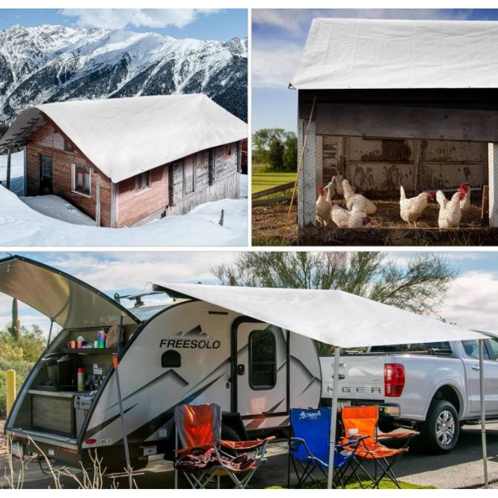 Prelata impermeabila alba 3 x 6m, 185g/mp groasa Prelata impermeabila alba 3 x 6m, 185g/mp groasa