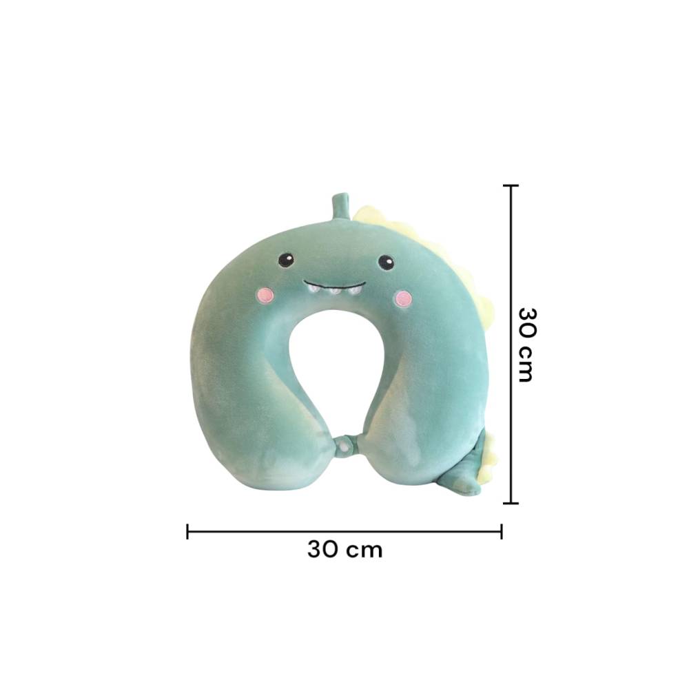 Perna de Calatorie pentru Gat si Cap, Umplutura din Spuma cu Memorie, Model Dinozaur, Verde Perna de Calatorie pentru Gat si Cap, Umplutura din Spuma cu Memorie, Model Dinozaur, Verde