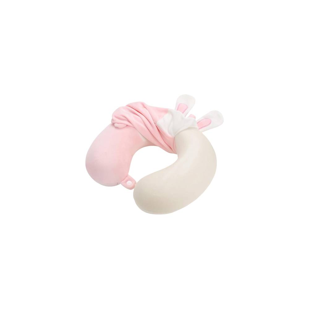 Perna de Calatorie pentru Gat si Cap, Umplutura din Spuma cu Memorie, Model Iepuras, Alb Perna de Calatorie pentru Gat si Cap, Umplutura din Spuma cu Memorie, Model Iepuras, Alb