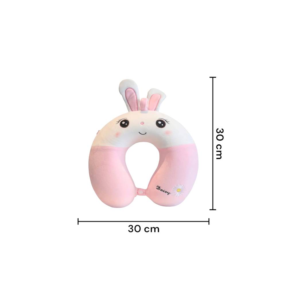 Perna de Calatorie pentru Gat si Cap, Umplutura din Spuma cu Memorie, Model Iepuras, Alb Perna de Calatorie pentru Gat si Cap, Umplutura din Spuma cu Memorie, Model Iepuras, Alb