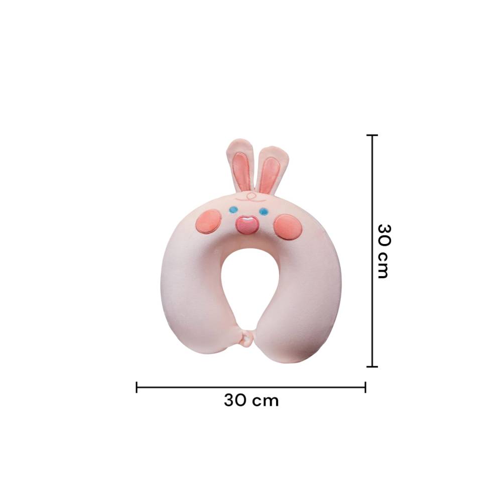 Perna de Calatorie pentru Gat si Cap, Umplutura din Spuma cu Memorie, Model Iepuras, Roz Perna de Calatorie pentru Gat si Cap, Umplutura din Spuma cu Memorie, Model Iepuras, Roz