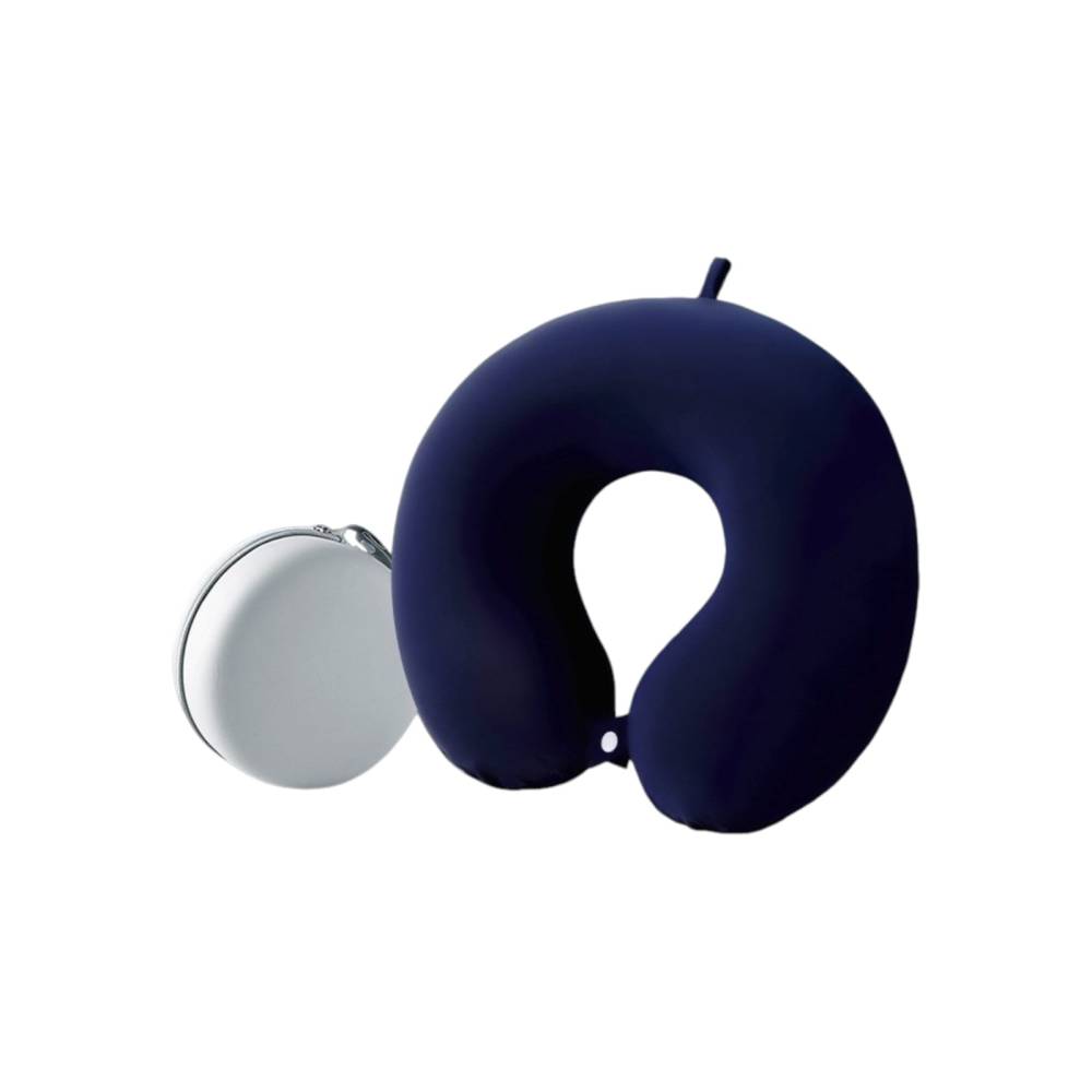 Perna de Calatorie pentru Gat si Cap, Umplutura din Spuma cu Memorie, Cutie Transport, Albastru Inchis Perna de Calatorie pentru Gat si Cap, Umplutura din Spuma cu Memorie, Cutie Transport, Albastru Inchis