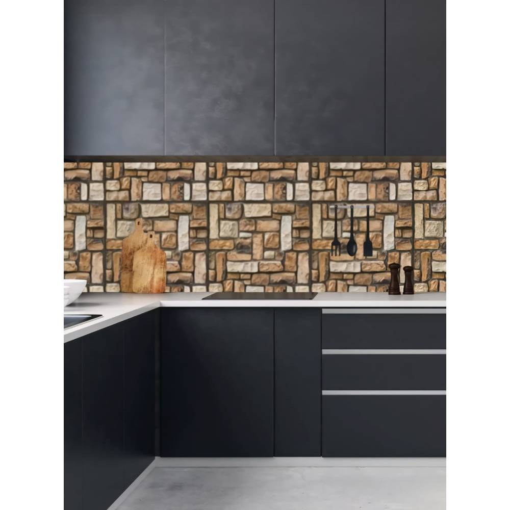 Tapet 3D autoadeziv, 30x30cm PVC, imitatie piatra, Maro 10buc/set Tapet 3D autoadeziv, 30x30cm PVC, imitatie piatra, Maro 10buc/set