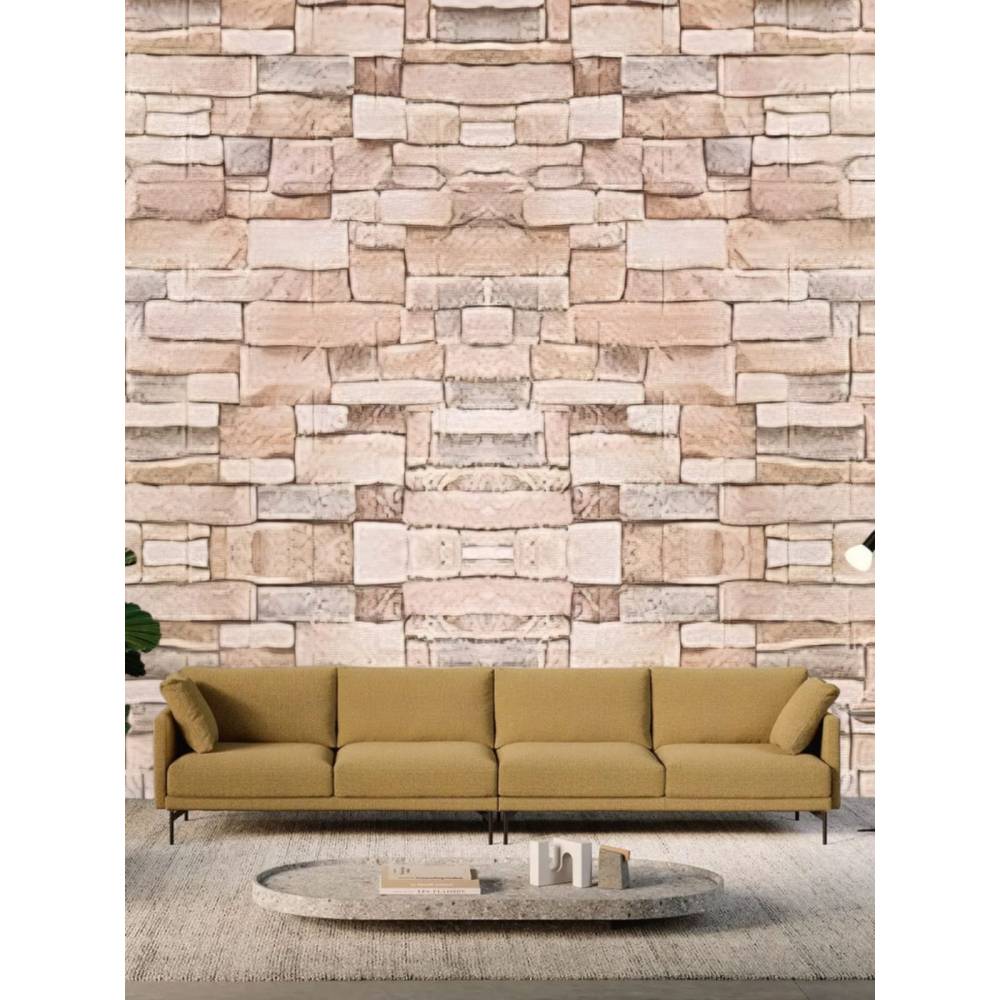 Tapet 3D autoadeziv, model caramida, piatra galbena, 35x38cm, 10buc/set Tapet 3D autoadeziv, model caramida, piatra galbena, 35x38cm, 10buc/set