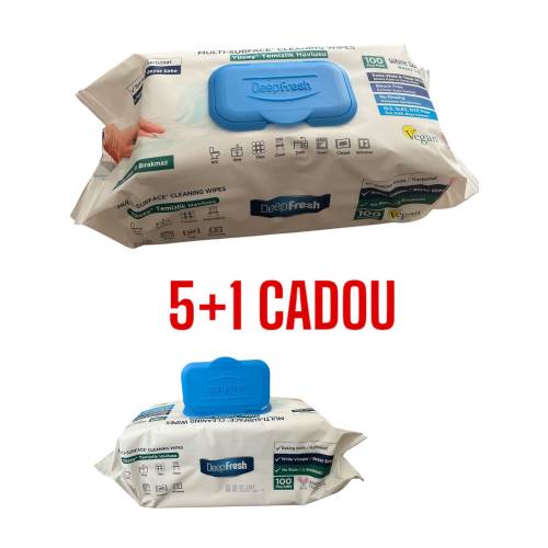 Set 5+1 cadou Servetele umede multisuprafete cu Bicarbonat si otet, DeepFresh Set 5+1 cadou Servetele umede multisuprafete cu Bicarbonat si otet, DeepFresh