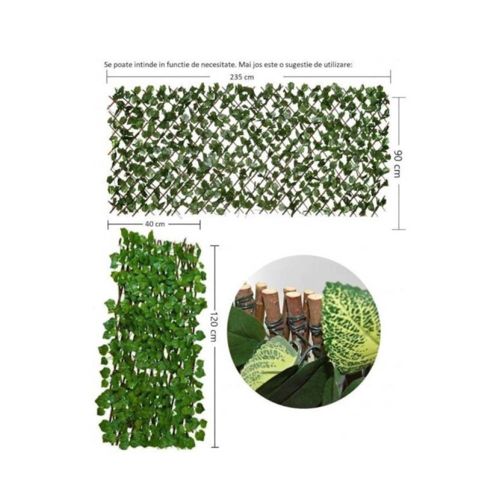 Gard viu artificial extensibil 2m x 1m verde (balcon, terasa) Gard viu artificial extensibil 2m x 1m verde (balcon, terasa)
