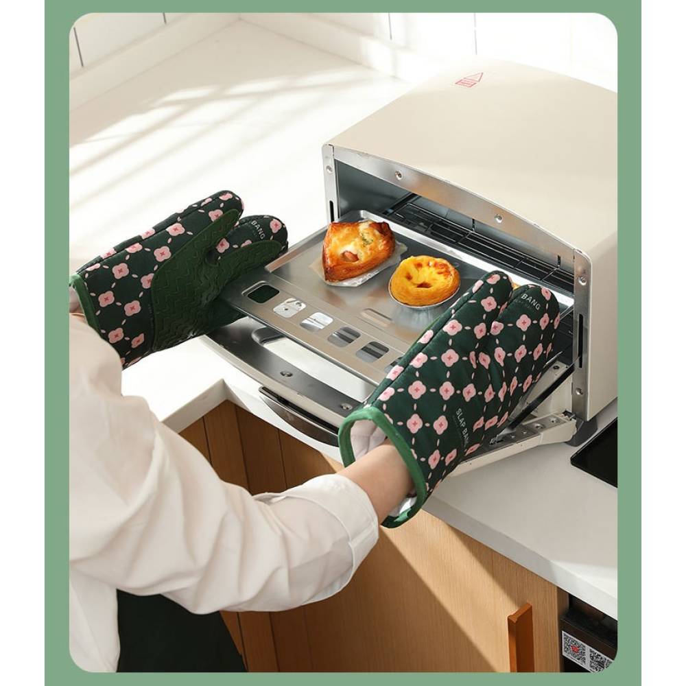 Manusa de bucatarie, rezistenta 330 grade, 2 buc/set Verde Manusa de bucatarie, rezistenta 330 grade, 2 buc/set Verde