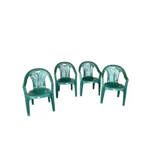 Set 4 x scaune gradina plastic, verzi