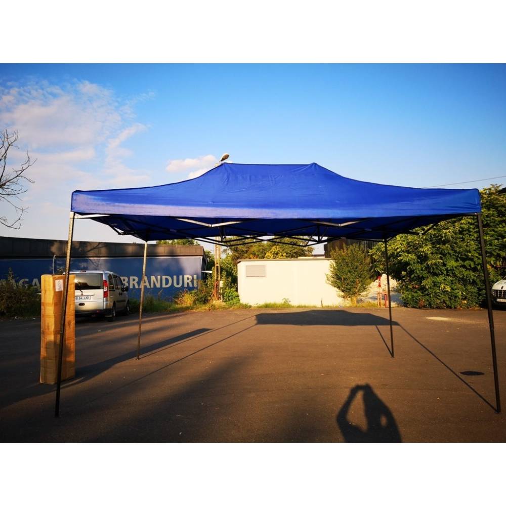 Cort pavilion 3x4.5m albastru pliabil, cadru metalic , pentru evenimente Cort pavilion 3x4.5m albastru pliabil, cadru metalic , pentru evenimente