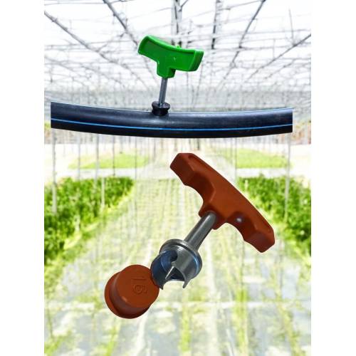 Kit irigare -Tub picurare 20cm/400m + 40 x Robinet pentru tub picurare + 40 x Garnitura cu umar + 40 x Dop pentru tub