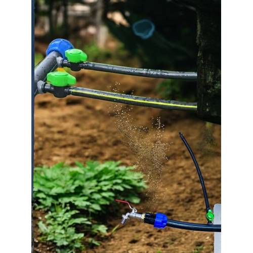 Kit irigare -Tub picurare 20cm/400m + 40 x Robinet pentru tub picurare + 40 x Garnitura cu umar + 40 x Dop pentru tub