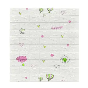 Tapet 3D autoadeziv, 70x77cm, Model Baloane, Alb, 10buc/set