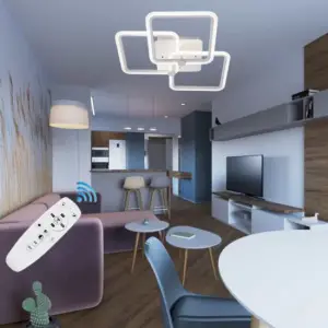 Lustra LED cu telecomanda 80 W , 3 brate 3 culori