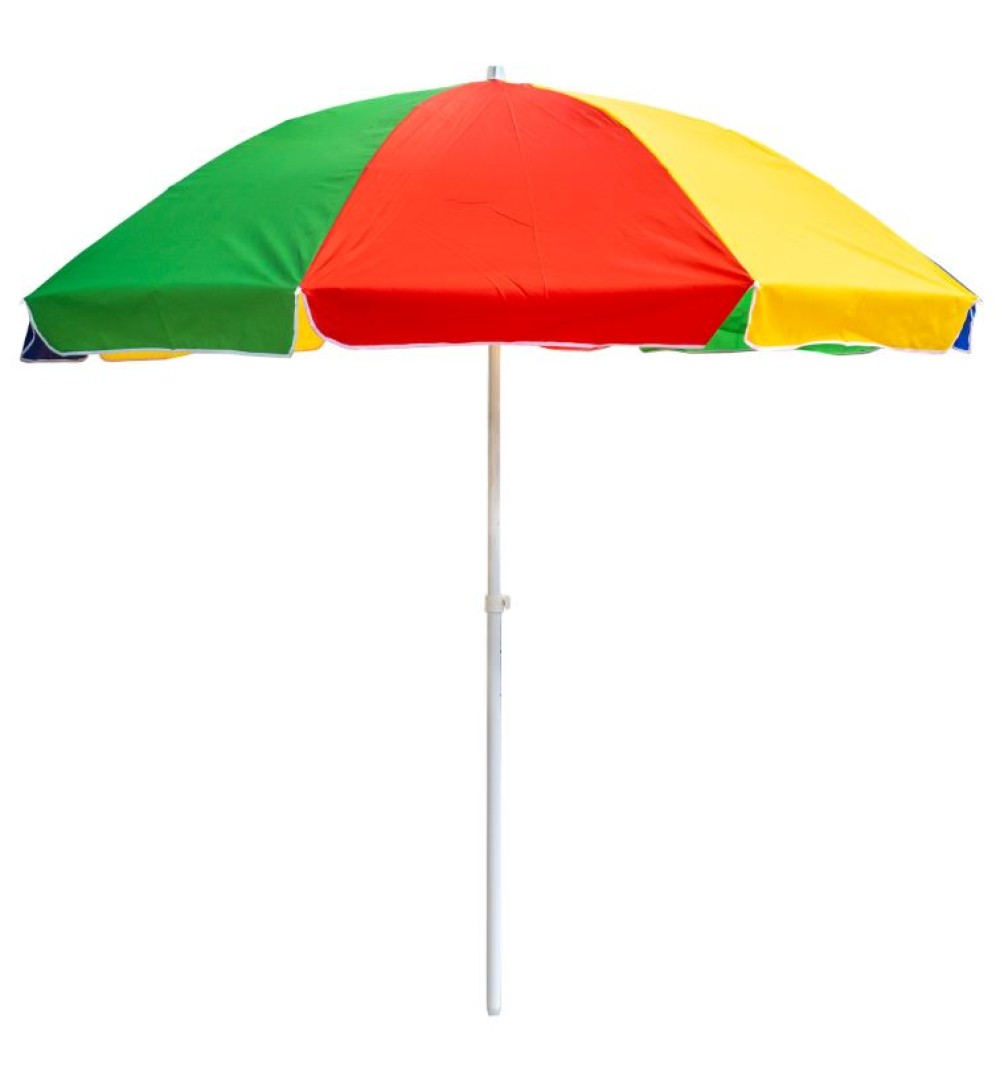 Masa fixa dreptunghiulara  pentru gradina plastic tip ratan cu 6 scaune, wenge + umbrela de soare mare, multicolora + suport umbrela 