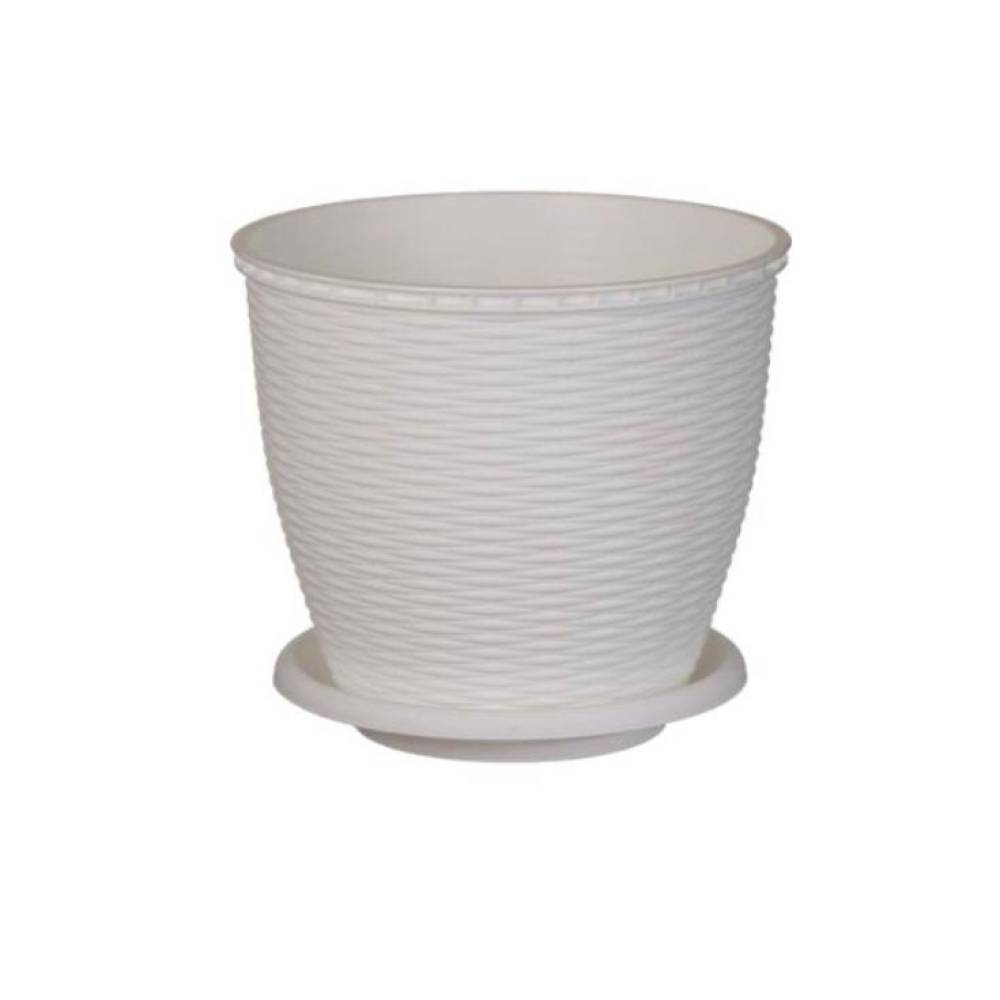 Ghiveci tip ratan alb 16 L Ghiveci tip ratan alb 16 L